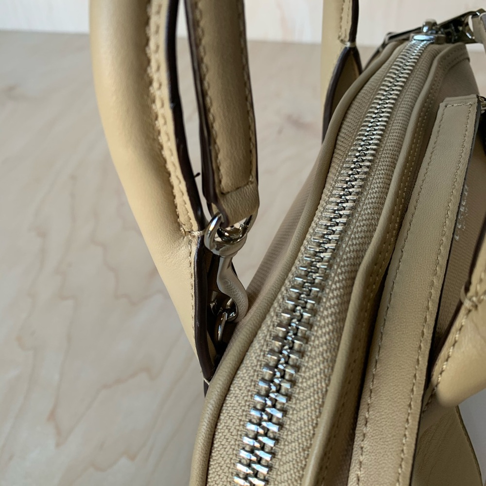 COACH TAN BLEECKER STRIPED MINI PRESTON SATCHEL - Picture 12 of 16